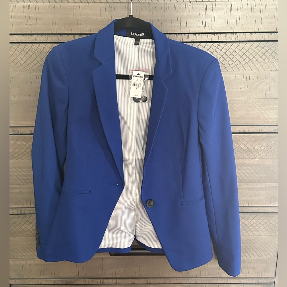 NWT Cobalt Blue Express One Button Blazer Sz 4